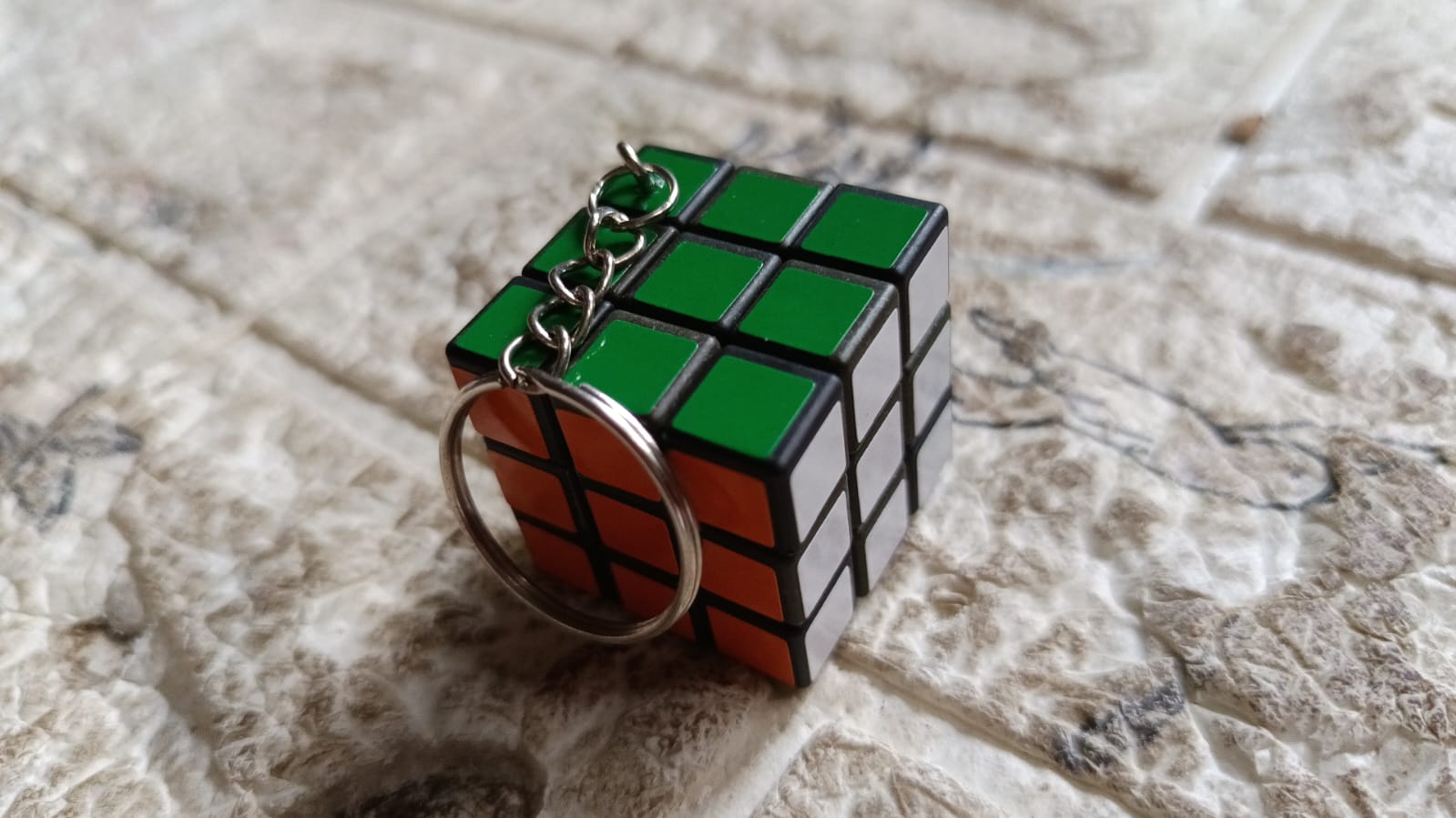 Mini cube puzzle, close-up with vivid colors, fun for kids Mini cube puzzle, close-up with vivid colors, fun for kids